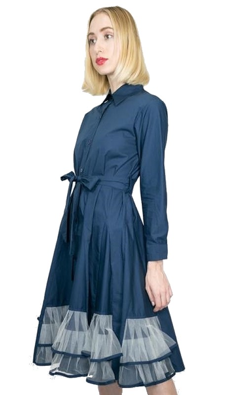 N By Nancy W8522-B ( 1pc Tulle Hem Dress )