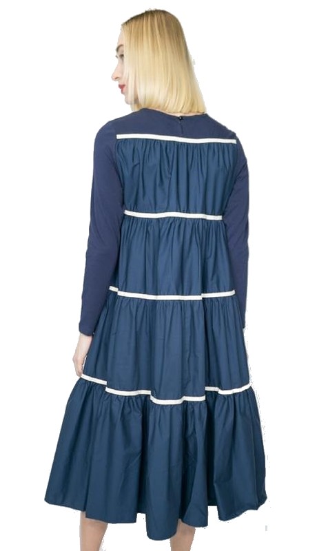 N By Nancy W8523-BL ( 1pc Stripe Dress )