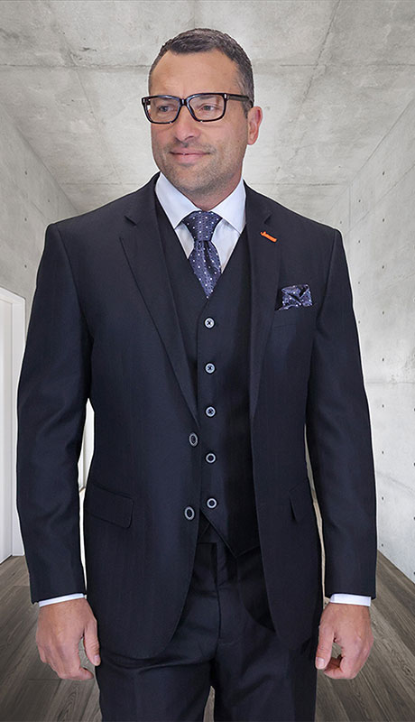 GARDA-BLK-QO (3pc Mens Statement Suit