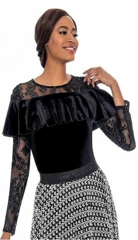 Raquel 1160 ( 1pc Lace Velvet Top )