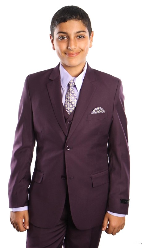 Tazzio Boys Suit B363-06-PLUM