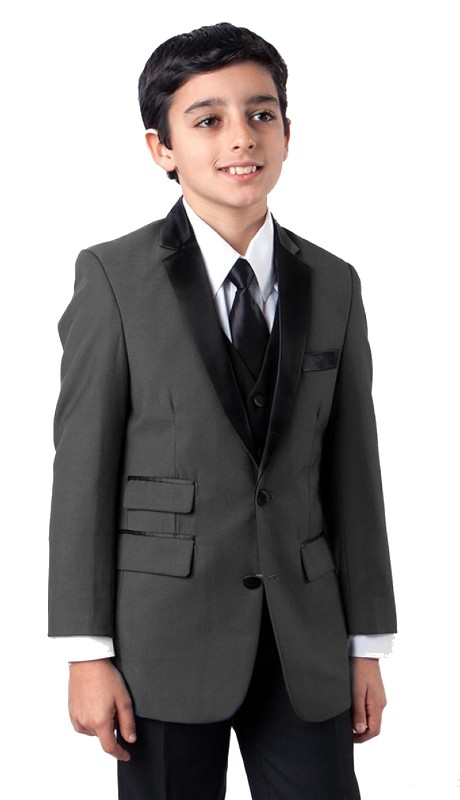 Tazzio Boys Suit B369S-03-GRY-BLK