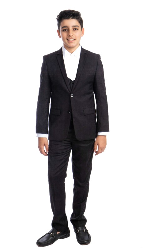 PERRY ELLIS BOYS Suit-PB401-01-DARK-GRY