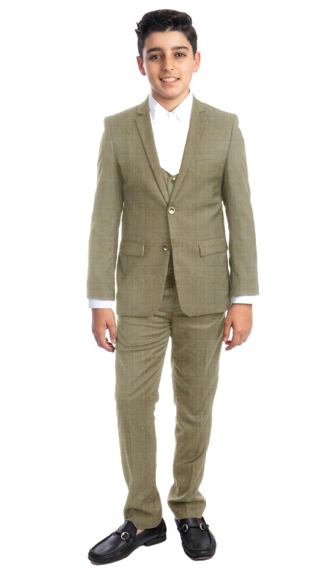 PERRY ELLIS BOYS Suit-PB401-04-BEIGE