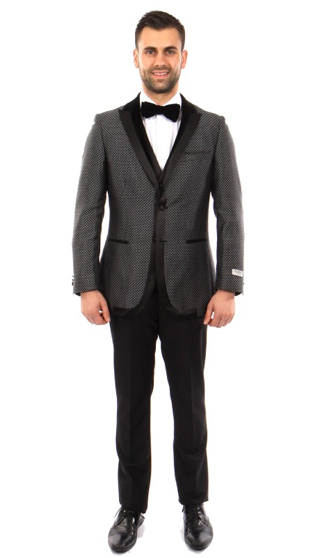 Tazzio Mens Suit M251S-01-BLACK