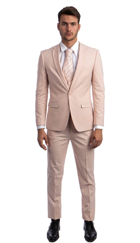 Tazzio Mens Suit-M255US - 07-BLUSH 