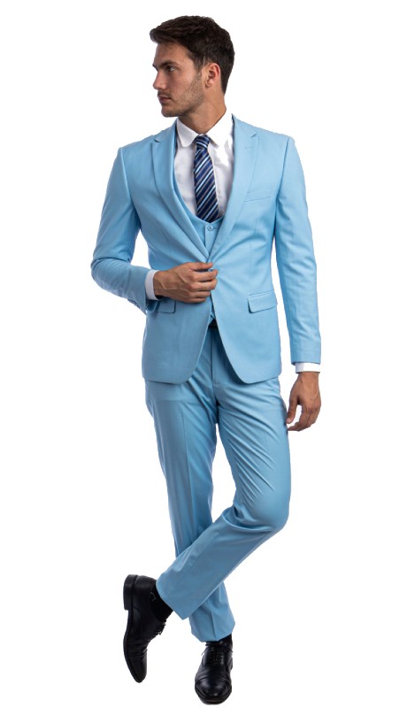 Tazzio Mens Suit-M255US - 08-SKY BLUE 