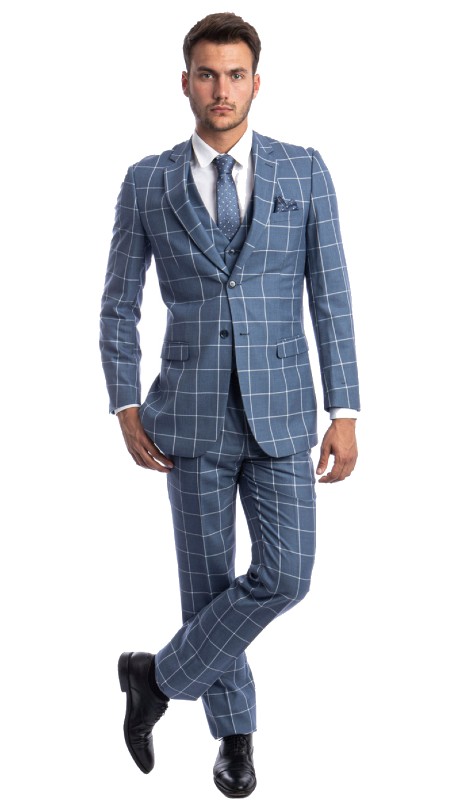Tazzio Mens Suit M261S-01-BLUE