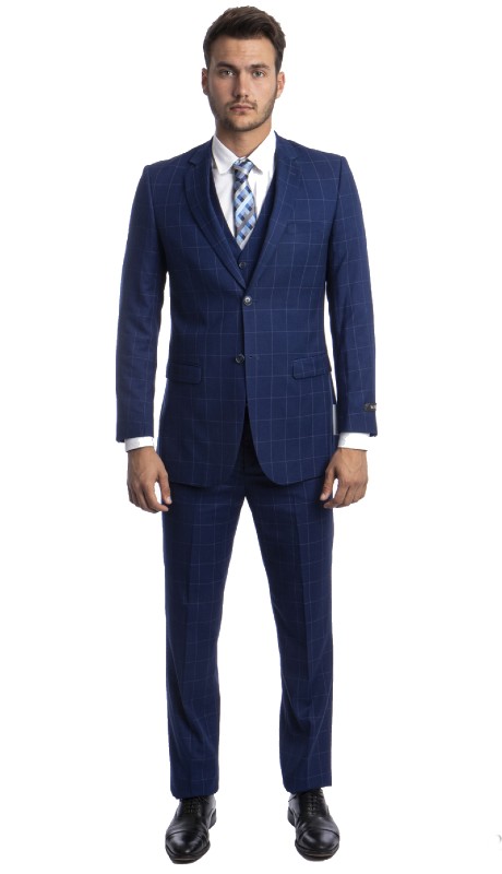 Tazzio Mens Suit M270S-02-BLUE