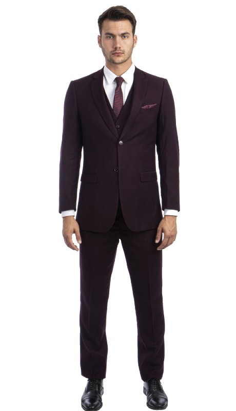 Tazzio Mens Suit M272H-03-BURG