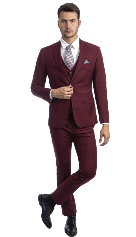 Sean Alexander Mens Suit M282SK-06-BURGANDY