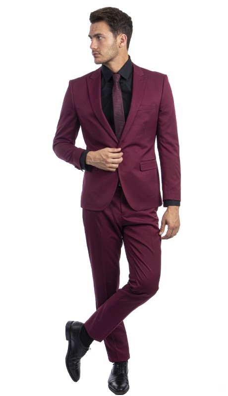 Tazzio Mens Suit M284SK-04-BURG