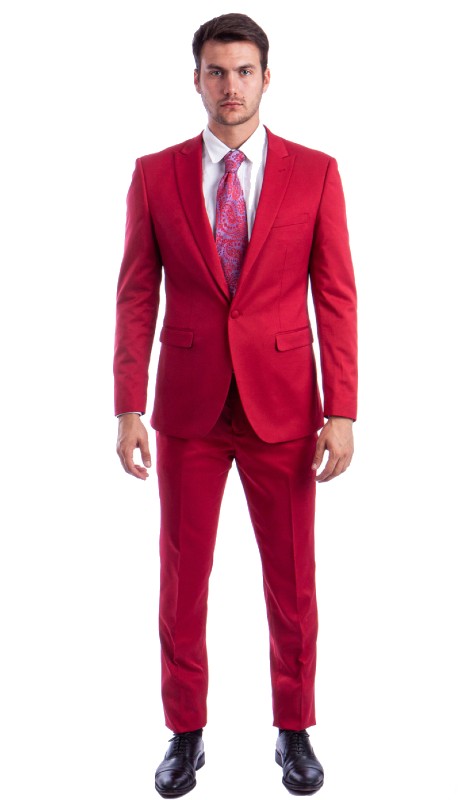Tazzio Mens Suit M284SK-05-RED