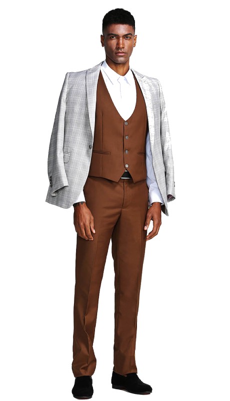 Tazzio Mens Suit M286S-01-TAN