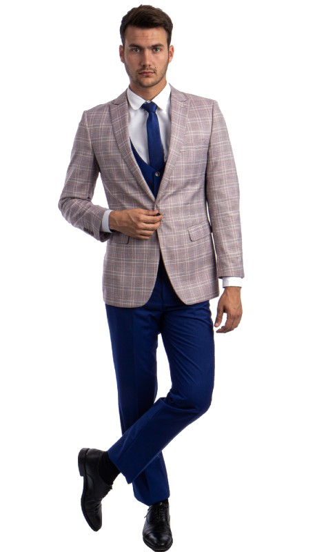 Tazzio Mens Suit M286S-03-PINK-MIST