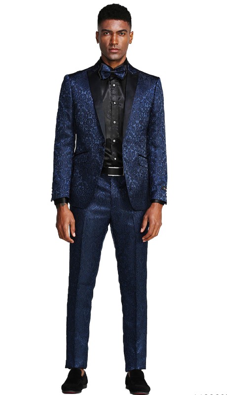 Tazzio Mens Suit M289SK-02-NAVY-BLK