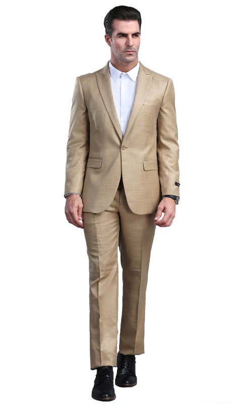 TAZZIO Mens Suit-M294S-02-Khaki