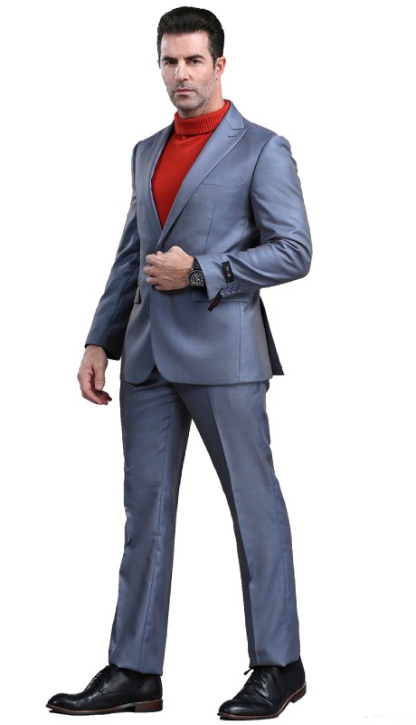 TAZZIO Mens Suit-M294S-03-Seal Blue