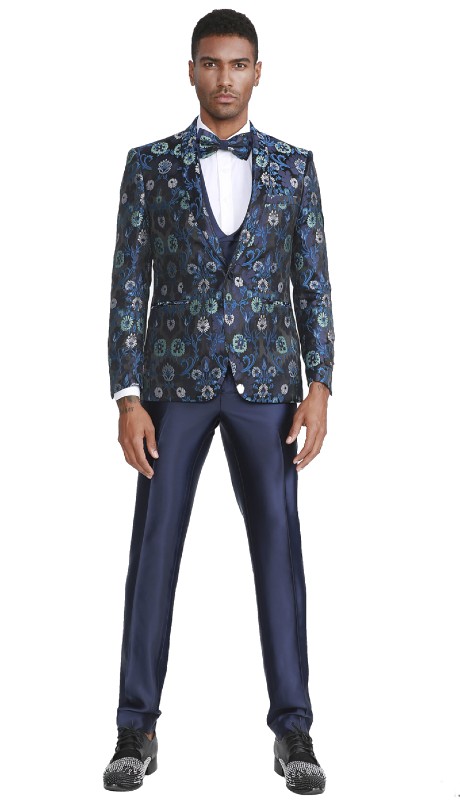 Tazzio Mens Suit M300SK-02-NAVY