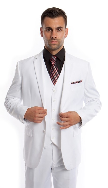 TAZZIO Mens Suit-M302-04-White