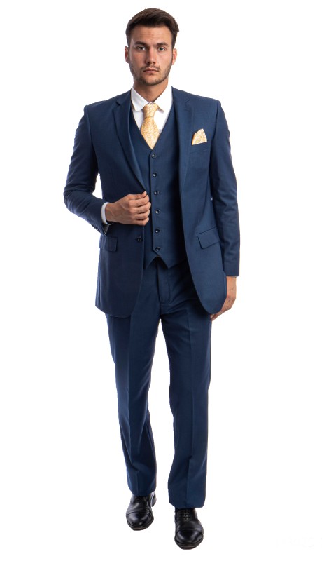 TAZZIO Mens Suit-M302-10-Indigo Blue