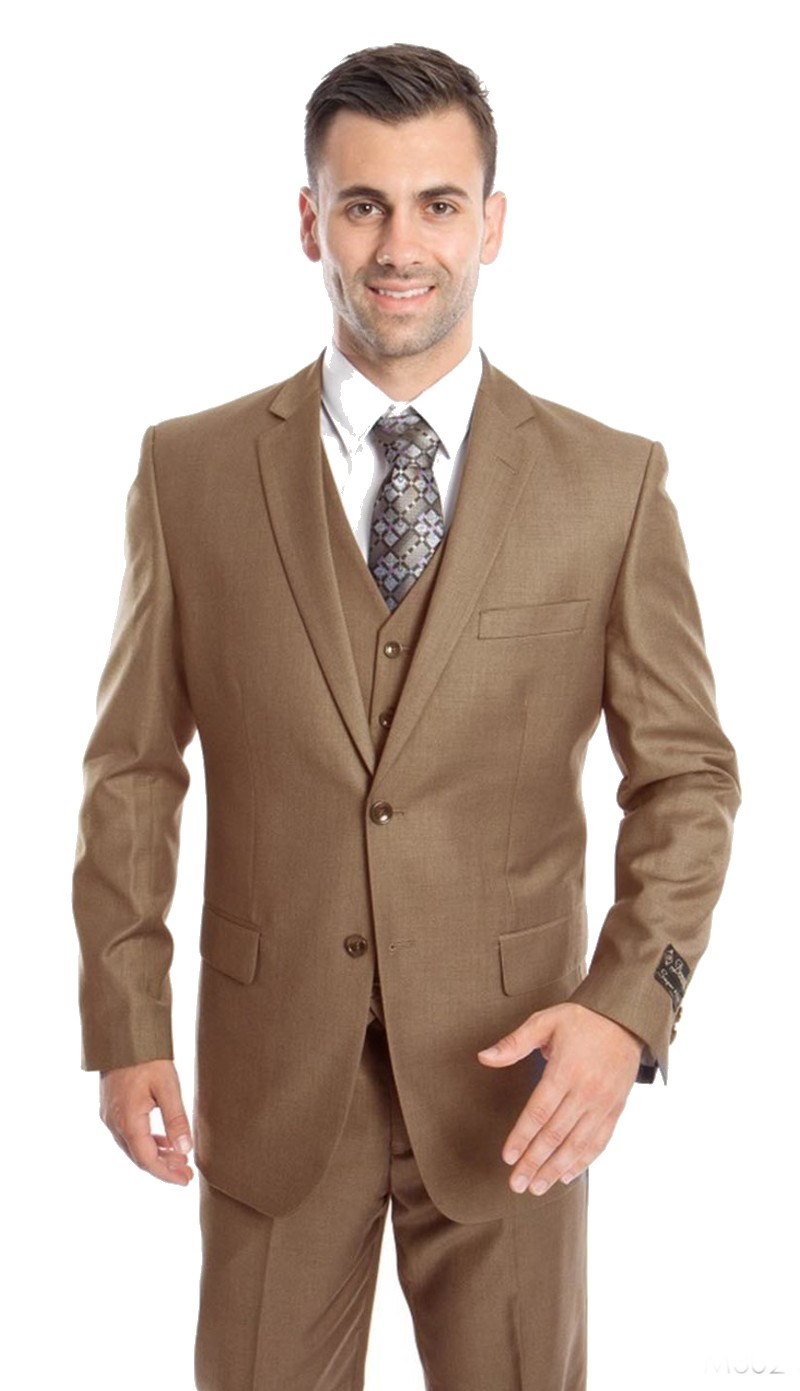 TAZZIO Mens Suit-M302-33-Dark Taupe