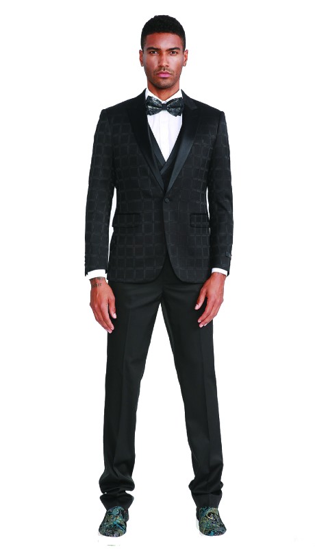 Tazzio Mens Suit M321SK-01-BLACK