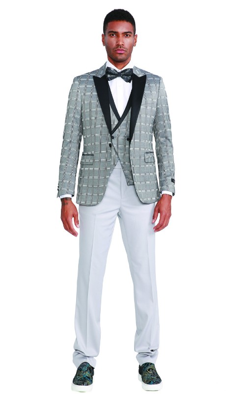 Tazzio Mens Suit M321SK-02-SIL