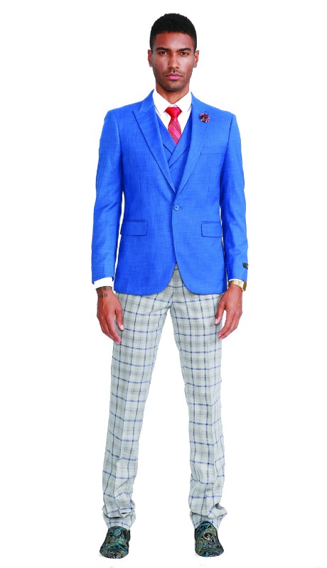 Tazzio Mens Suit M322SK-01-BLUE