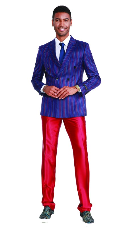 Tazzio Mens Suit M326SK-01-BLUE