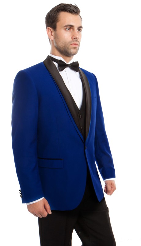 Bryan Michaels Mens Tuxedos MT252S-03-PURPLE-BLACK SATIN