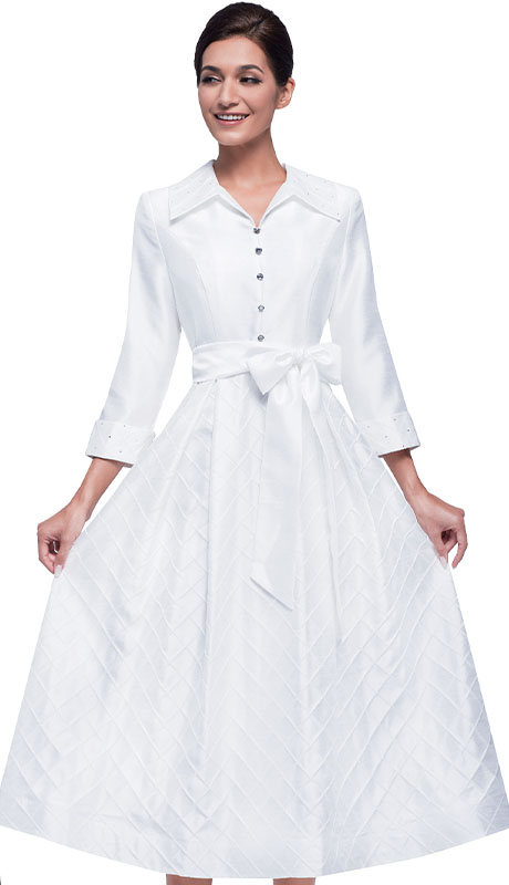 Serafina 6981-WHT Church Dress