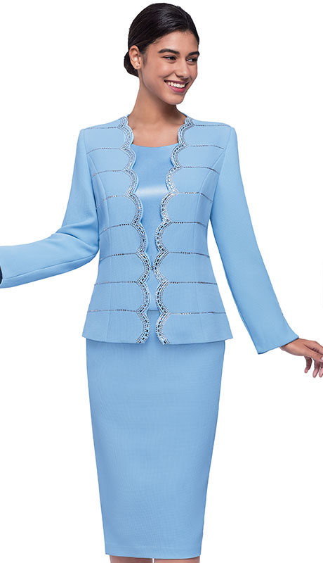 Serafina 4381-BLU Church Suit