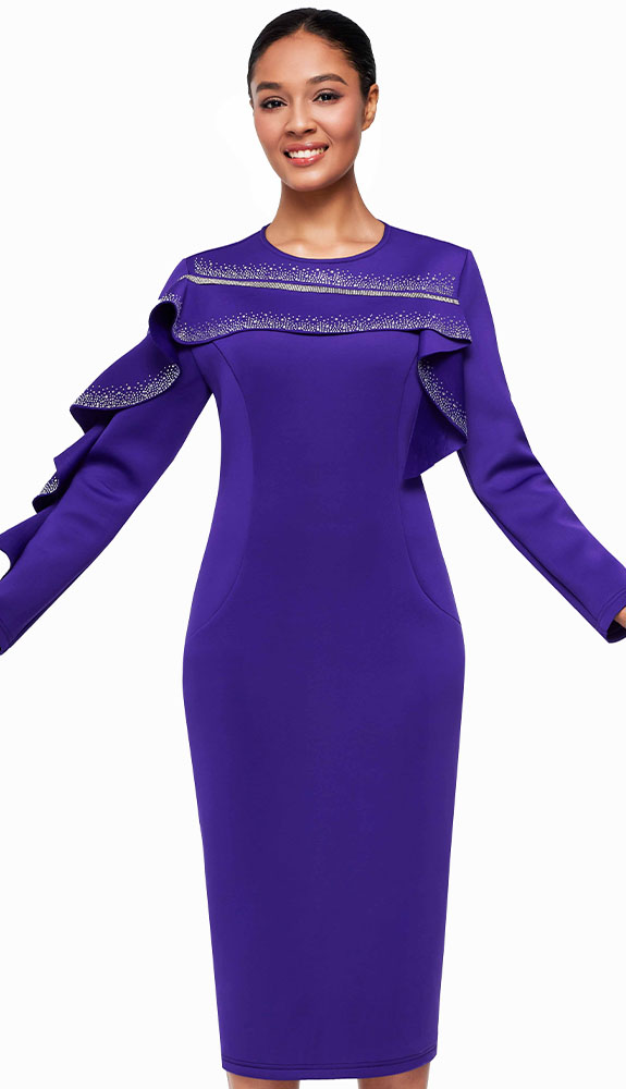 Serafina 7140-PUR Church Dress