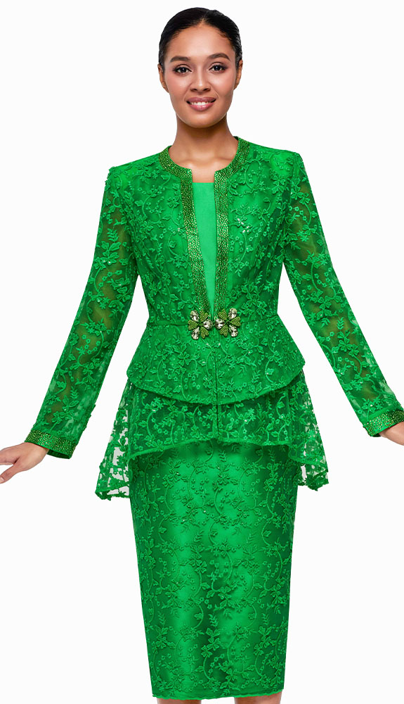 Serafina 4396-EMR Church Suit
