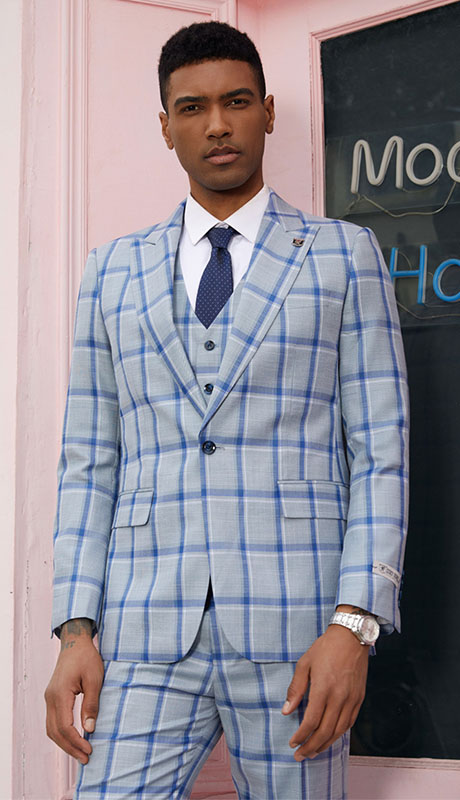 Stacy Adams SM139H1-BLU Mens Suit