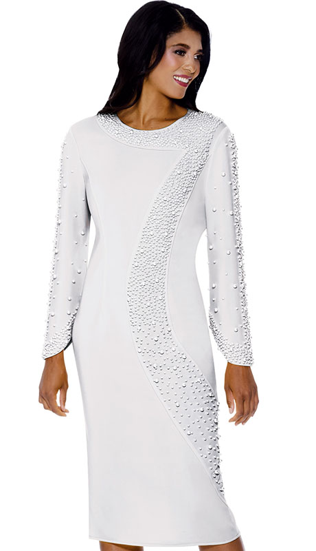 Stellar Looks SL600551-WHT Womens Church Dress