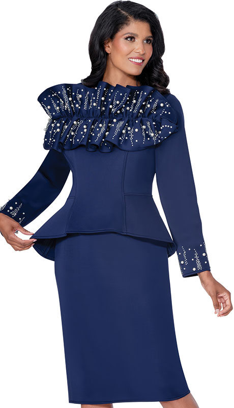 Stellar Looks SL600601-NVY Womens Church Suit