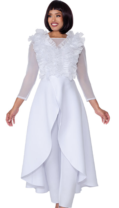 Stellar Looks SL600822-WHT Womens Pant Suit