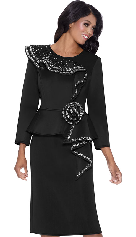 Stellar Looks SL600461-BLK Womens Church Suit