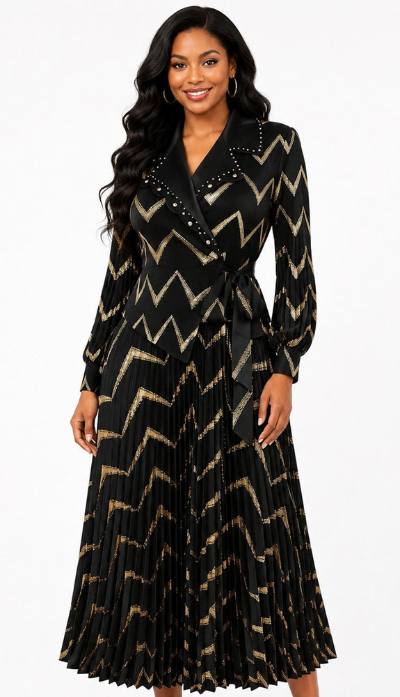 For Her 83458-BLK Ladies Church Dress