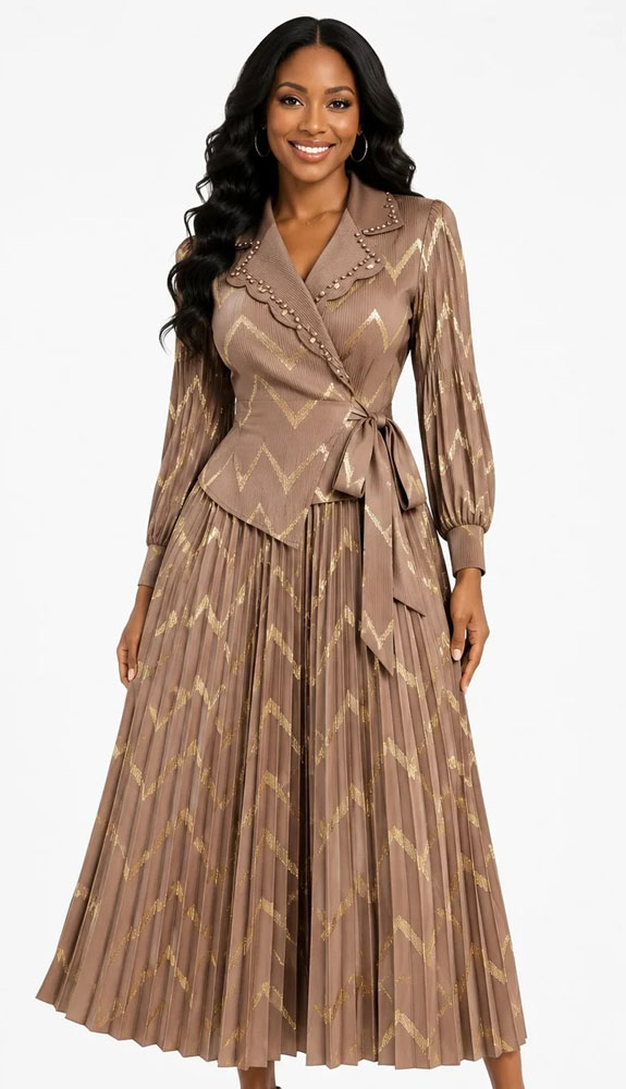 For Her 83458-KHK Ladies Church Dress