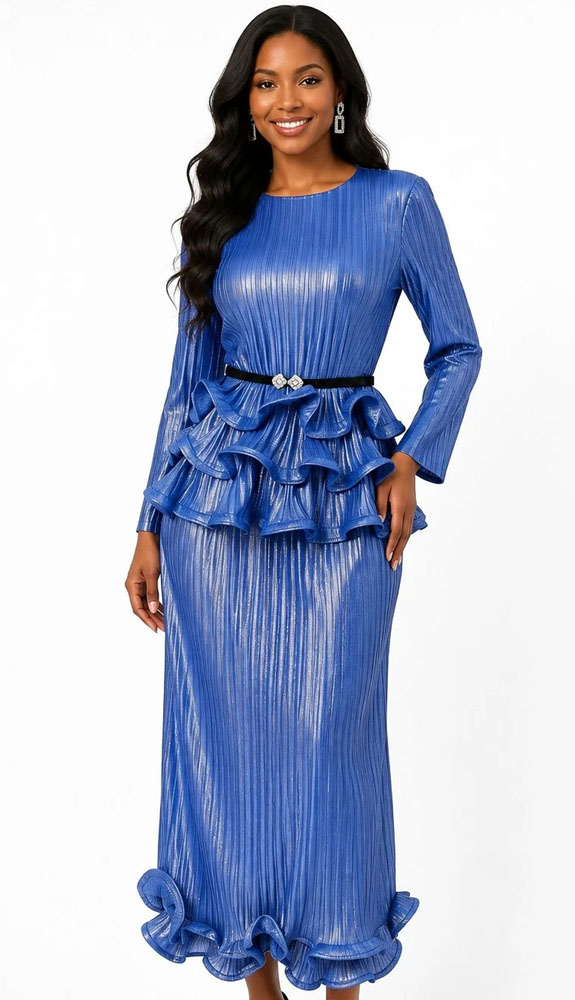 For Her 83456-BLU Ladies Church Suit