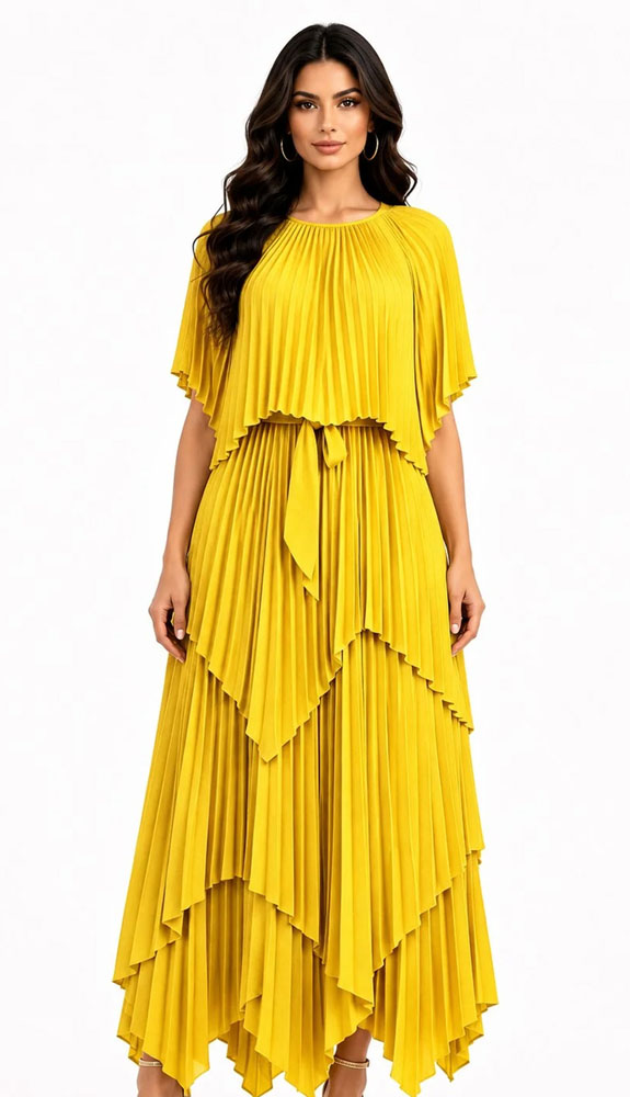 For Her 83453-YLW Ladies Church Dresses