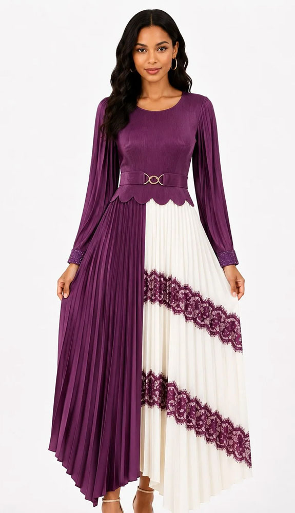 For Her 83452-PUR Ladies Church Dress