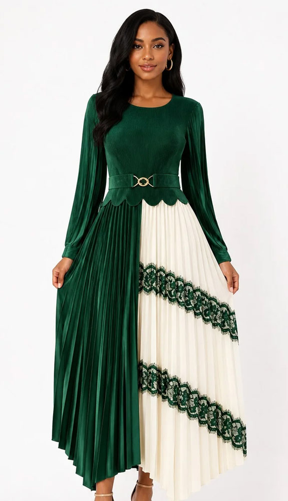 For Her 83452-GRN Ladies Church Dress
