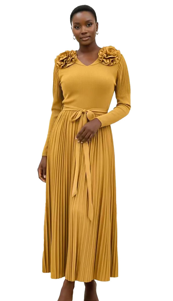 For Her 83003-YLW Ladies Church Dress
