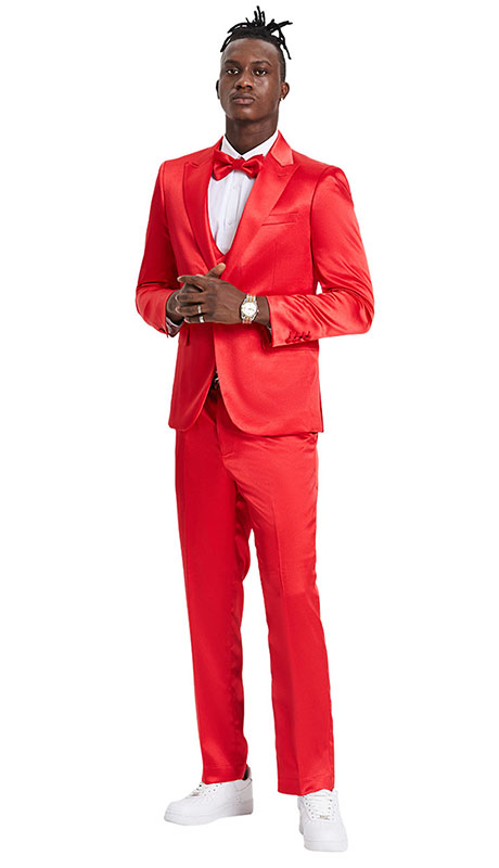Tazzio Mens Suit-M390SK-02-Red