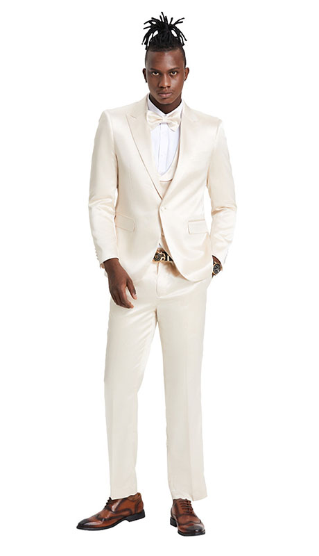 Tazzio Mens Suit-M390SK-03-Champagne