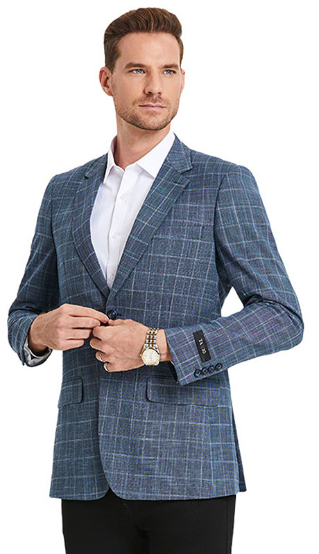 Tazzio Mens Sports Coat MJ376S-01-BLUE